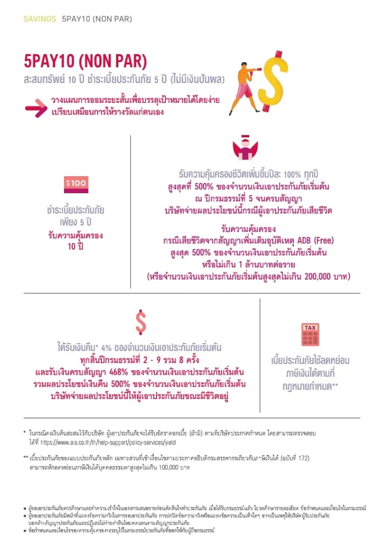 ประกันสะสมทรัพย์ 5ปี4