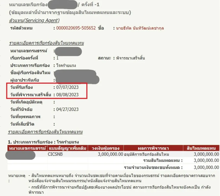 การเคลมประกันโรคร้ายแรง